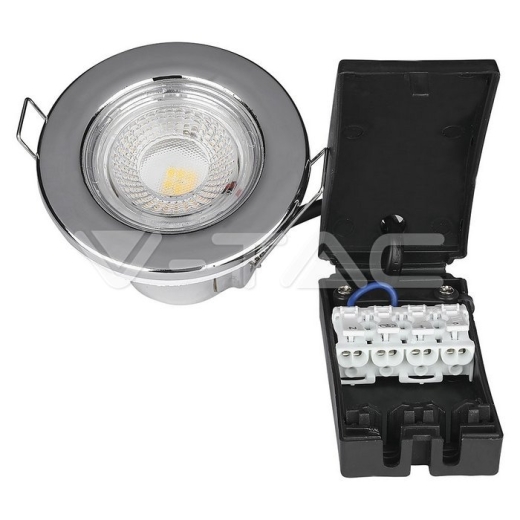 5W LED Fire Rated Downlight SAMSUNG Chip Chrome Dimmable 4000K - 5