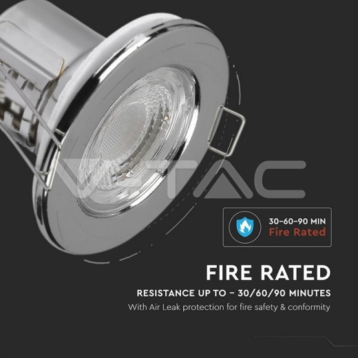 5W LED Fire Rated Downlight SAMSUNG Chip Chrome Dimmable 4000K - 9
