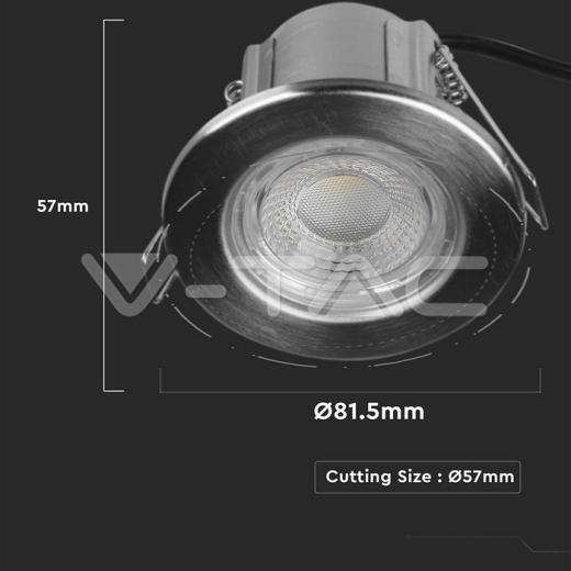Downlight LED 5W resistente al fuego SAMSUNG Chip Dimmable, níquel, 3000K - 12
