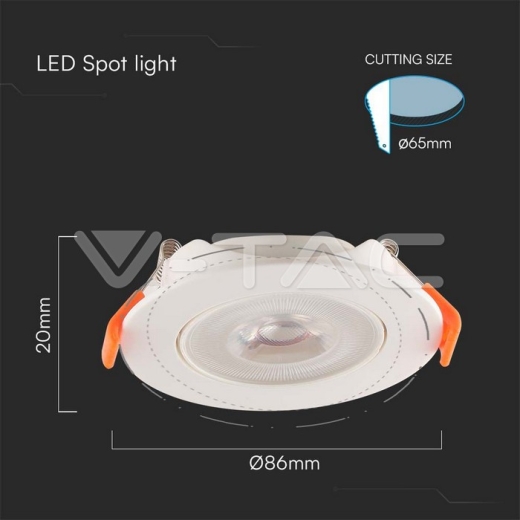 Foco Downlight LED 7W Redondo SAMSUNG 4000K Cuerpo Blanco - 6