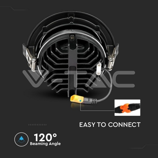 LED Downlight SAMSUNG Chip 30W COB Reflector Black 6400K - 8