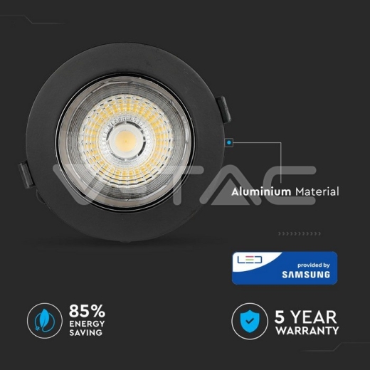 LED Downlight SAMSUNG Chip 30W COB Reflector Black 6400K - 9