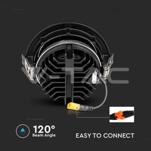 LED Downlight SAMSUNG Chip 30W COB Reflector Black Housing 4000K - 6