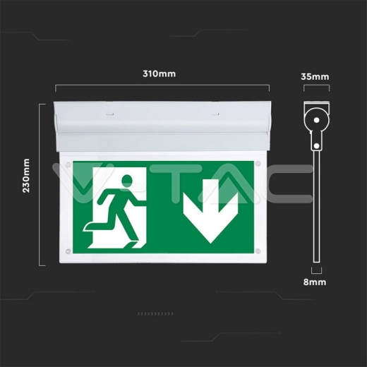 Luz de emergencia LED 2W techo/pared 6000K - 3