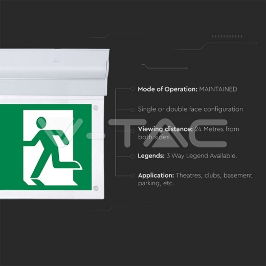 Luz de emergencia LED 2W techo/pared 6000K - 5