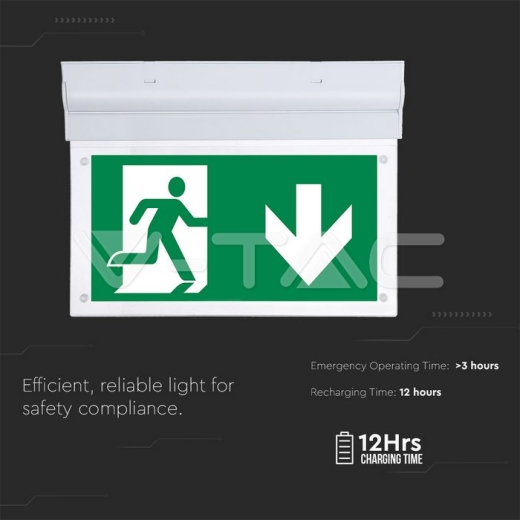 Luz de emergencia LED 2W techo/pared 6000K - 7