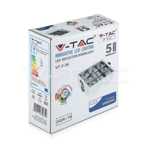 LED Downlight SAMSUNG Chip 36W SMD Reflector 12° 4000K - 15