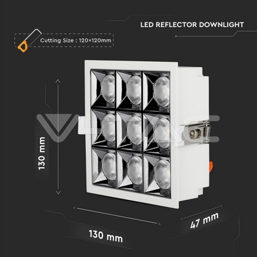 LED Downlight SAMSUNG Chip 36W SMD Reflector 12° 2700K - 13