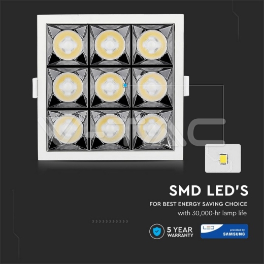 LED Downlight SAMSUNG Chip 36W SMD Reflector 12° 2700K - 9