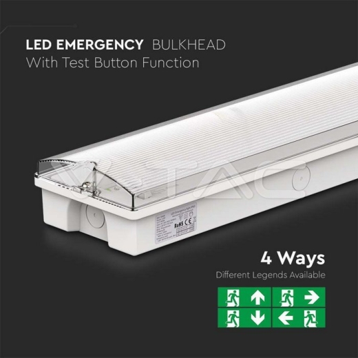 Luces de emergencia 3W con Botón Autotest 6400K - 6