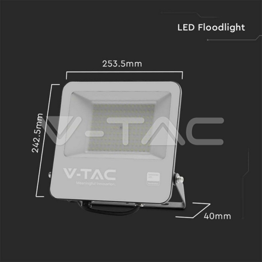 100W LED Floodlight SAMSUNG Chip Black Body Super Bright 4000K 135lm/W - 7