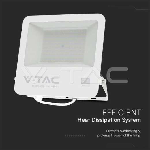 100W LED Floodlight SMD SAMSUNG Chip 1m Wire White Body Grey Frosted Glass 4000K - 3