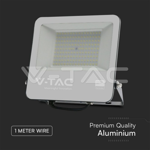 100W LED Floodlight SMD SAMSUNG Chip 1m Wire Black Body Grey Frosted Glass 4000K - 6