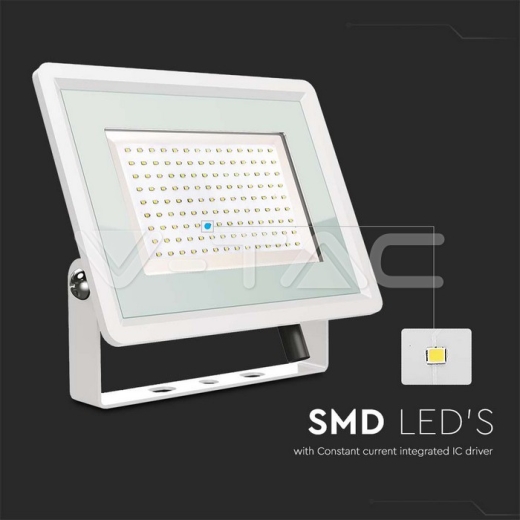 100W LED Floodlight SMD F-Series White Body 6500K - 2