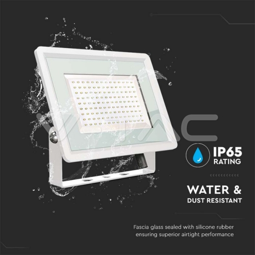 100W LED Floodlight SMD F-Series White Body 6500K - 5