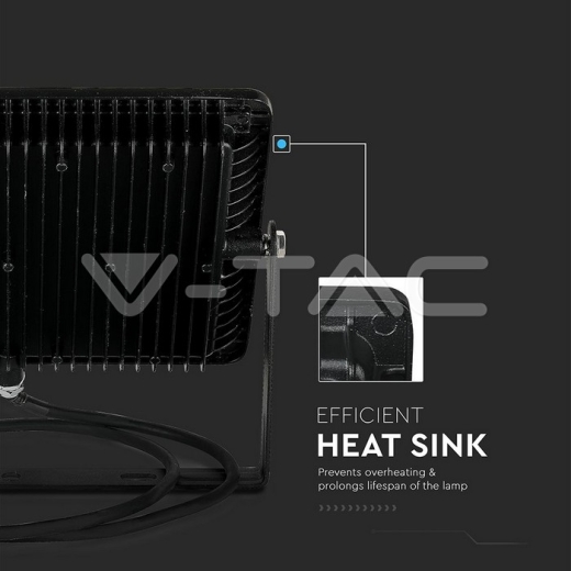 100W LED Floodlight SMD SAMSUNG Chip G2 Black Body 3000K - 6