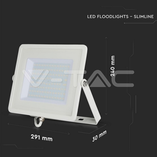 100W LED Floodlight SMD SAMSUNG Chip G2 White Body 3000K - 12
