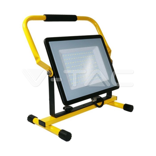 100W LED Floodlight SMD SAMSUNG Chip G2 Black Body 6500K Hand Stand 3m Wire EU Plug - 1