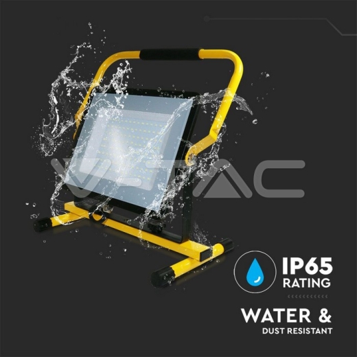 100W LED Floodlight SMD SAMSUNG Chip G2 Black Body 6500K Hand Stand 3m Wire EU Plug - 6