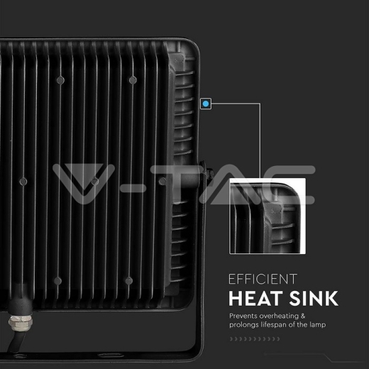 100W LED Floodlight SMD SAMSUNG Chip Slim Black Body 4000K - 7