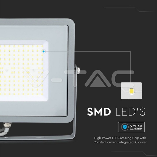100W LED Floodlight SMD SAMSUNG Chip Slim Grey Body 4000K - 6