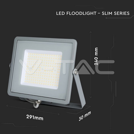 100W LED Floodlight SMD SAMSUNG Chip Slim Grey Body 6500K - 11