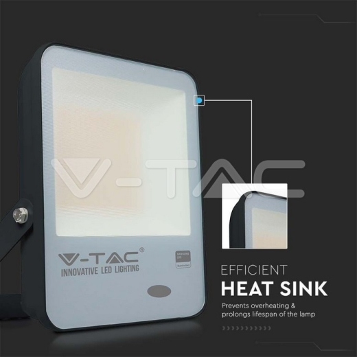 100W LED Sensor Day Light Floodlight SAMSUNG Chip 100 lm/W Black Body 3000K - 6