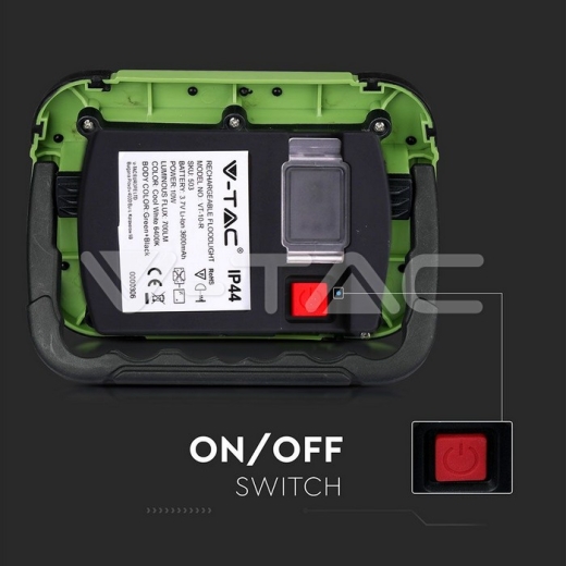 10W LED Floodlight Rechargeable SAMSUNG Chip IP44 4000K - 7