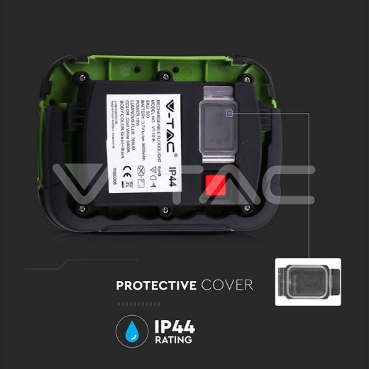 10W LED Floodlight Rechargeable SAMSUNG Chip IP44 6400K - 8