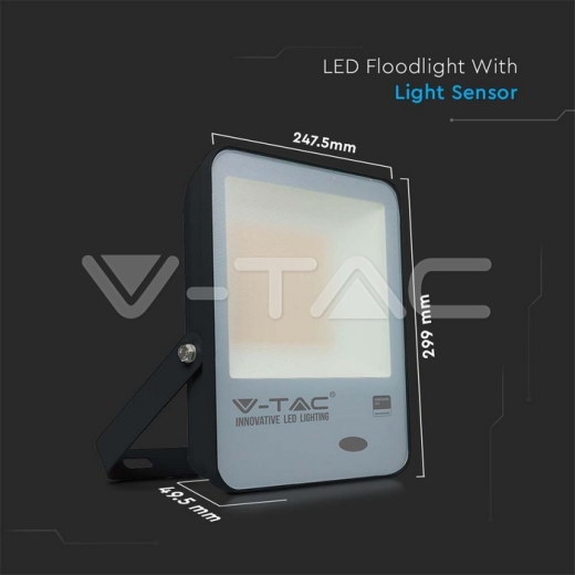 100W LED Sensor Day Light Floodlight SAMSUNG Chip 100 lm/W Black Body 4000K - 10