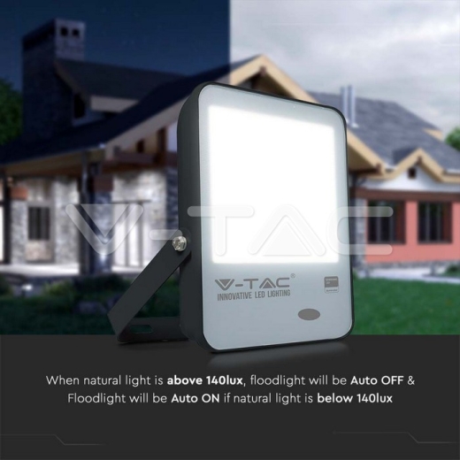 100W LED Sensor Day Light Floodlight SAMSUNG Chip 100 lm/W Black Body 4000K - 3