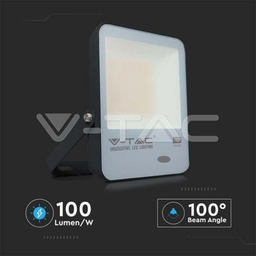 100W LED Sensor Day Light Floodlight SAMSUNG Chip 100 lm/W Black Body 4000K - 9