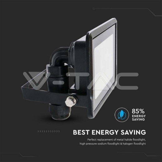 10W LED Floodlight SAMSUNG Chip Black Body 6400K - 5