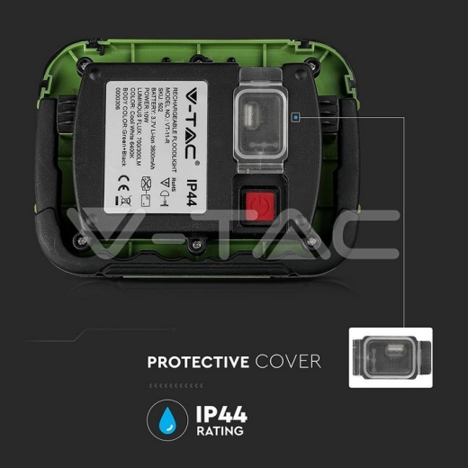 10W LED Floodlight Rechargeable SAMSUNG Chip USB + SOS Function IP44 6400K - 11