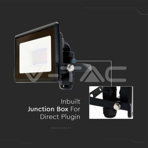 10W LED Floodlight SAMSUNG Chip Black Body 4000K - 6