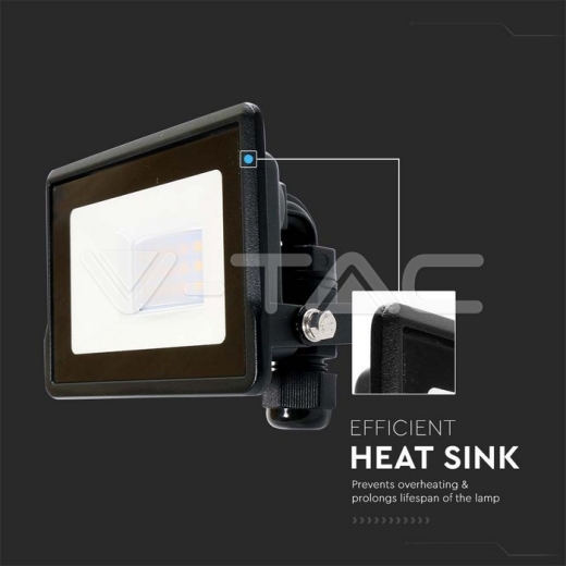 10W LED Floodlight SAMSUNG Chip Black Body 3000K - 7