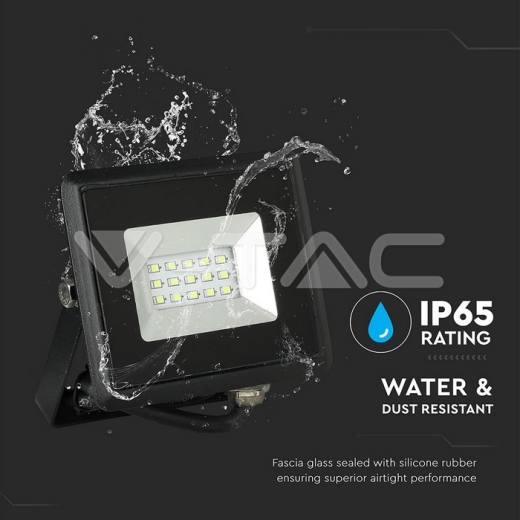 10W LED Floodlight SMD E-Series Black Body Green IP65 - 10