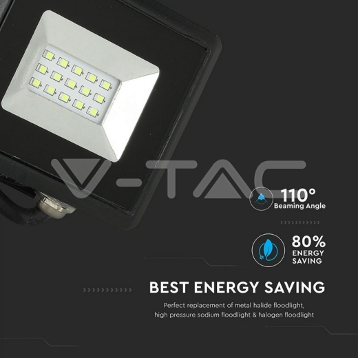 10W LED Floodlight SMD E-Series Black Body Green IP65 - 9