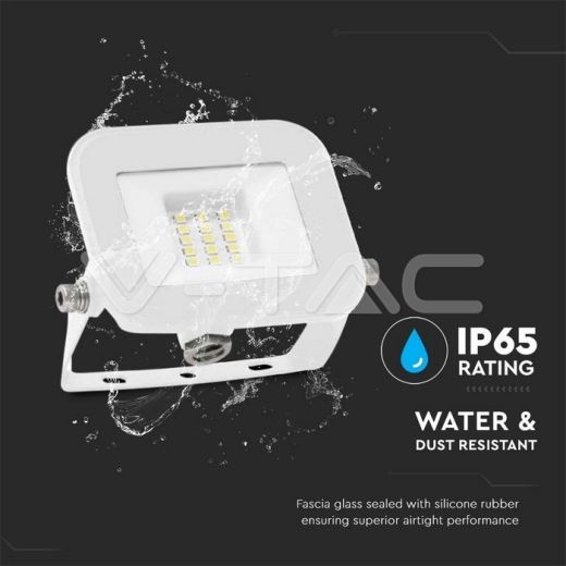 10W LED Floodlight SMD SAMSUNG Chip PRO-S White Body 4000K - 5