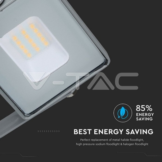 10W LED Floodlight SMD SAMSUNG Chip Slim Grey Body 3000K - 8