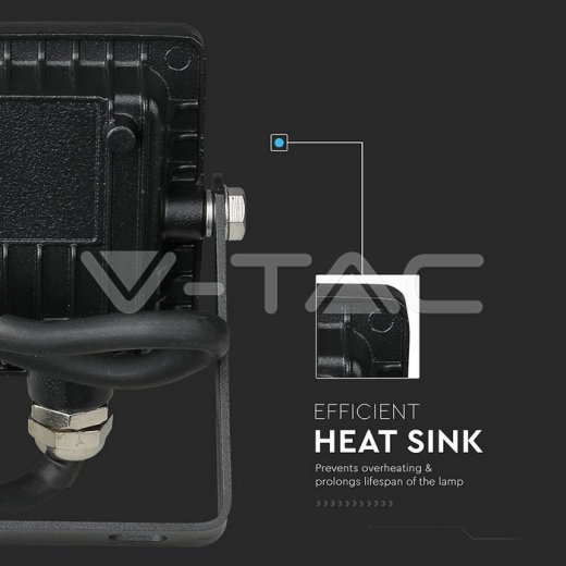 10W LED Floodlight SMD SAMSUNG Chip Slim Black Body 3000K - 8