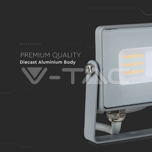 10W LED Floodlight SMD SAMSUNG Chip Slim Grey Body 6400K - 10