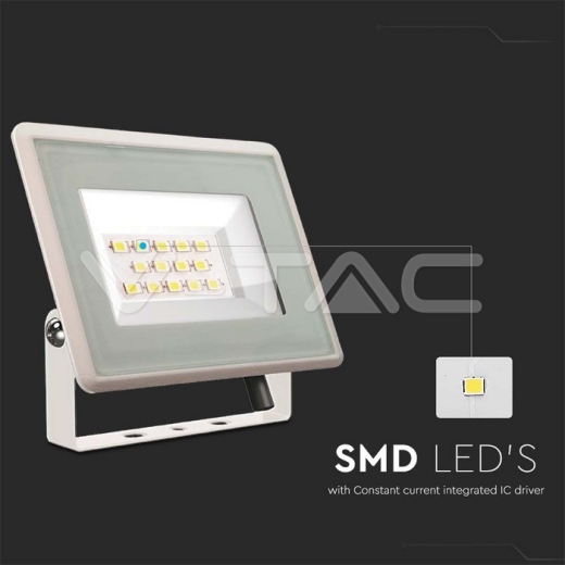 10W LED Floodlight SMD F-Series White Body 3000K - 2
