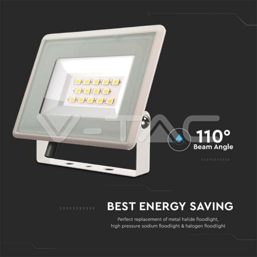 Proyector LED 10W SMD F-Series cuerpo blanco 4000K - 4