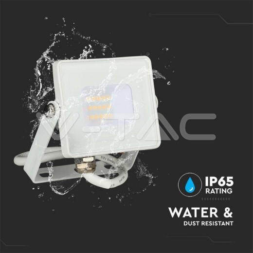 10W LED Floodlight SMD SAMSUNG Chip White Body 3000K - 10