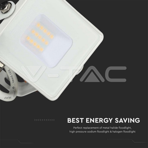 10W LED Floodlight SMD SAMSUNG Chip White Body 3000K - 9