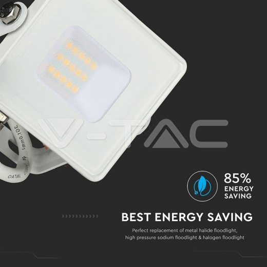 10W LED Floodlight SMD SAMSUNG Chip Slim White Body 6400K - 9
