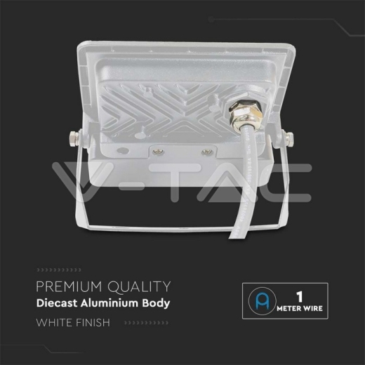 Proyector LED 10W PIR Sensor SAMSUNG Chip Cuerpo Blanco 4000K ,cable de 1m - 7