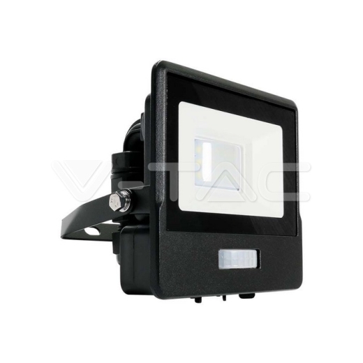 10W LED PIR Sensor Floodlight SAMSUNG Chip Black Body 4000K - 1
