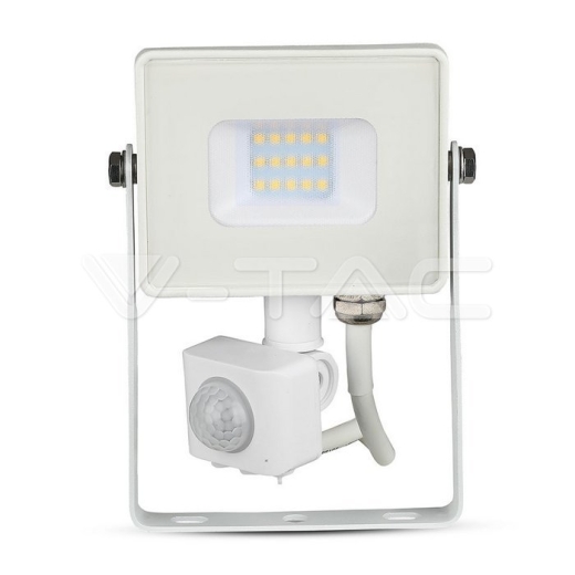 10W LED Sensor Floodlight SAMSUNG Chip Cut-OFF Function White Body 4000K - 1